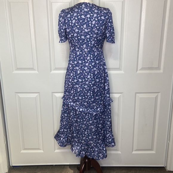 DH New York Floral Puff Sleeve Ruffle Midi Dress - Picture 5 of 7